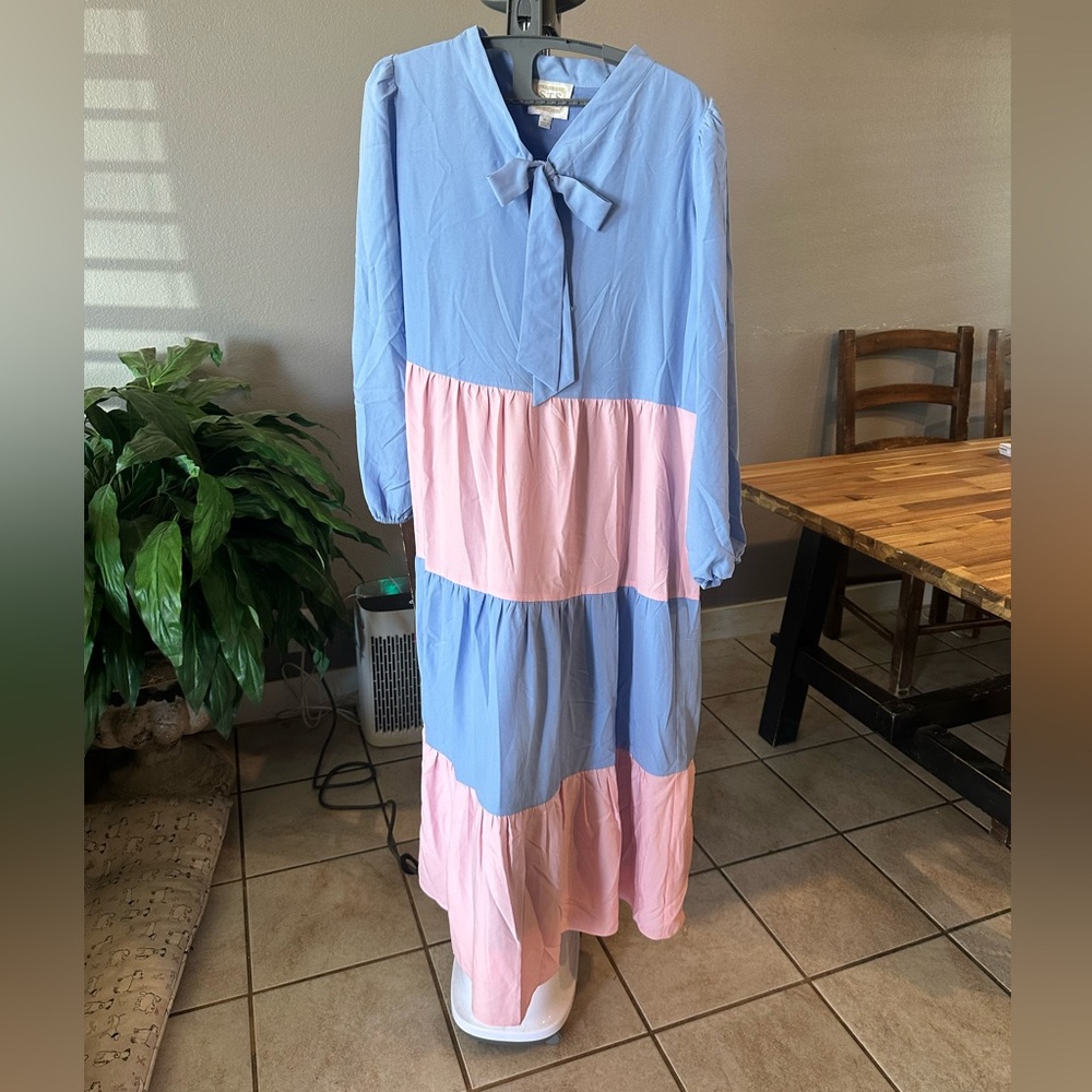STS| Set to Sable Charade Ann Color Block Dress | Size XL - Picture 4 of 10